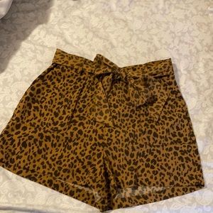 Cheetah print casual shorts